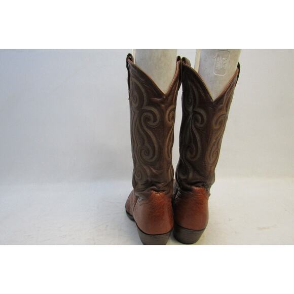 TONY LAMA Mens Size 9 D Brown Leather Smooth Ostrich Cowboy Western Boots main image 5